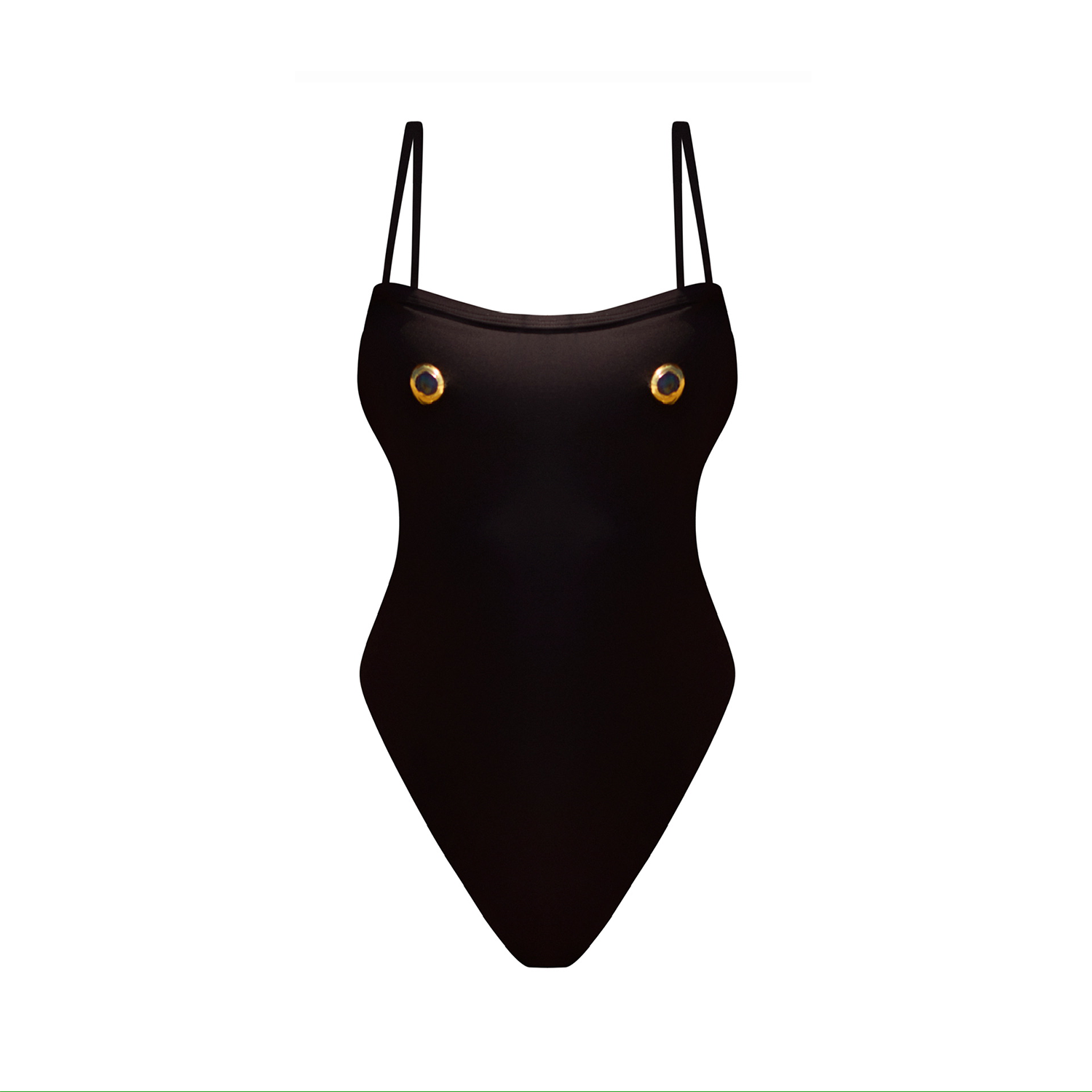 Nuit One-Piece Swimsuit — Luxury Fabric with Mother-of-Pearl Hardware - L'ANIMAL CO