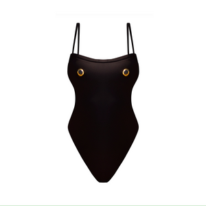 Nuit One-Piece Swimsuit — Luxury Fabric with Mother-of-Pearl Hardware - L'ANIMAL CO