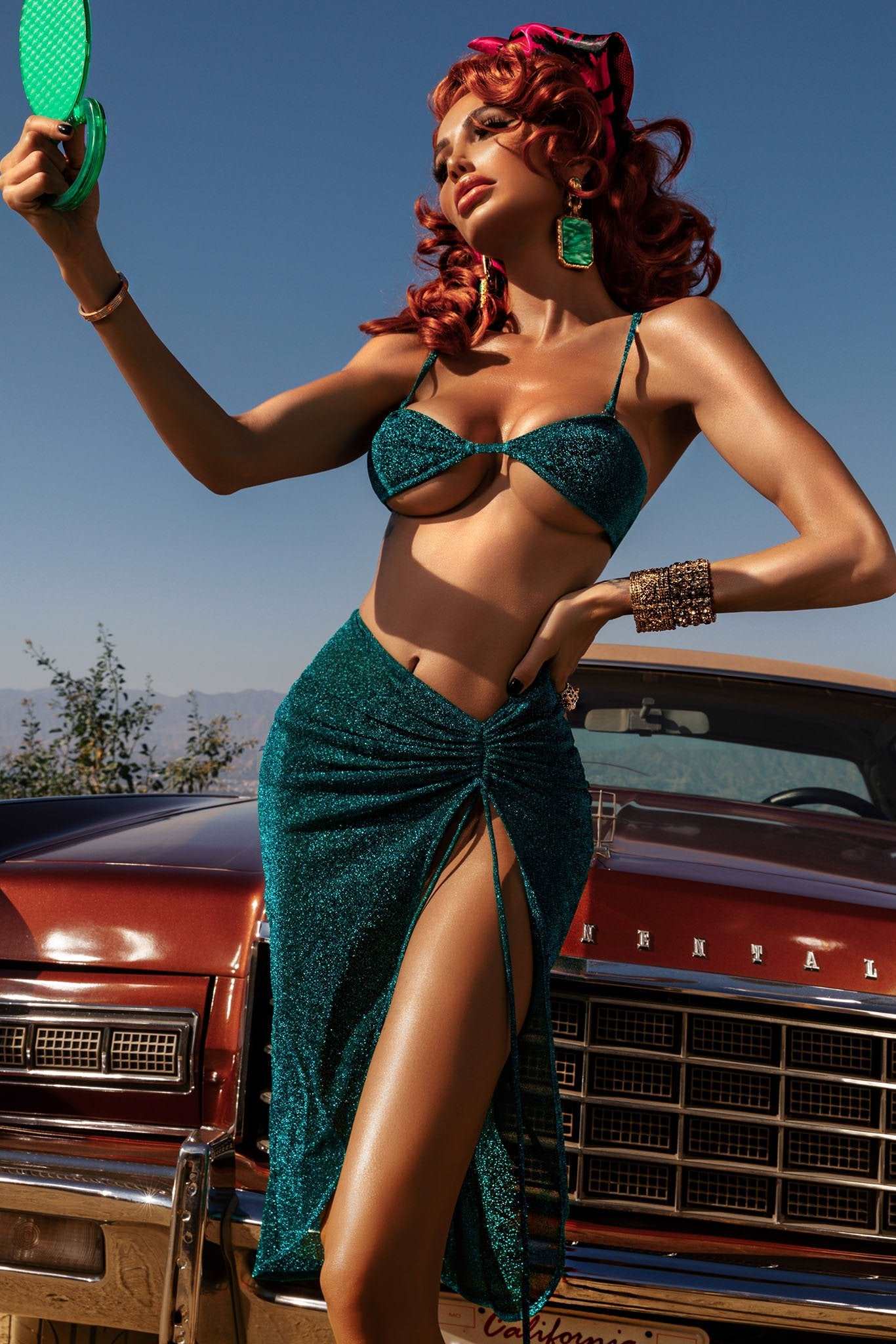 VIXEN SKIRT IN EMERALD - L'ANIMAL CO